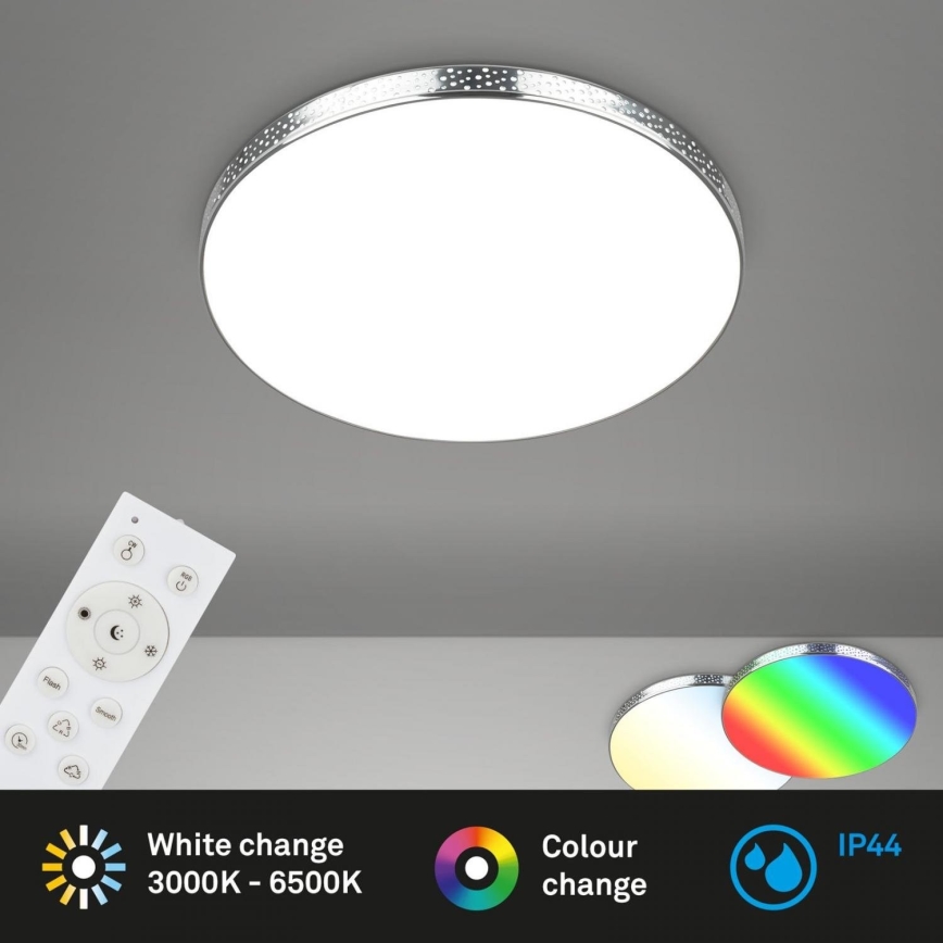 Briloner 3679-018 - LED RGB Dimbare badkamer plafondlamp MAGA LED/18,5W/230V 3000-6500K diameter 35,5 cm + afstandsbediening