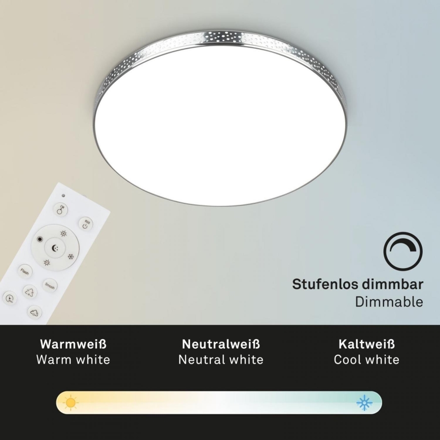 Briloner 3679-018 - LED RGB Dimbare badkamer plafondlamp MAGA LED/18,5W/230V 3000-6500K diameter 35,5 cm + afstandsbediening