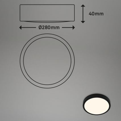 Briloner 3700-015 - LED Plafondlamp RUNA LED/16W/230V 3000K diameter 28 cm zwart