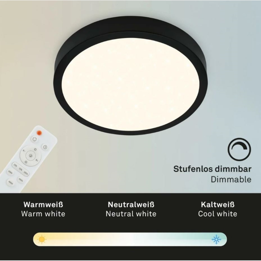 Briloner 3701-015 - Dimbare LED Plafondlamp RUNA LED/18W/230V 2700-6500K + afstandsbediening