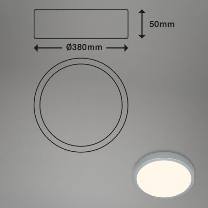 Briloner 3703-014 - LED Plafondlamp RUNA LED/24W/230V 3000K diameter 38 cm zilver