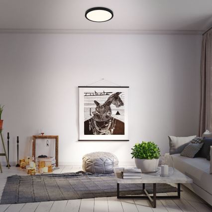 Briloner 3704-015 - Dimbare LED Plafondlamp RUNA LED/22W/230V 2700-6500K zwart + afstandsbediening