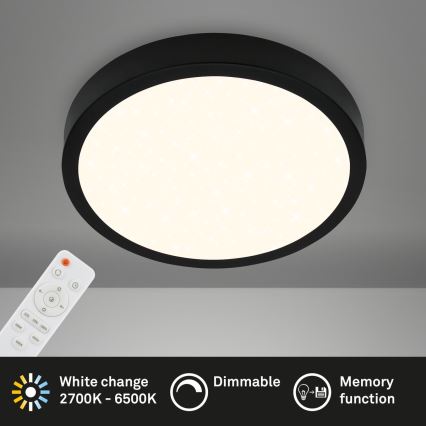 Briloner 3704-015 - Dimbare LED Plafondlamp RUNA LED/22W/230V 2700-6500K zwart + afstandsbediening