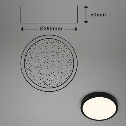 Briloner 3704-015 - Dimbare LED Plafondlamp RUNA LED/22W/230V 2700-6500K zwart + afstandsbediening