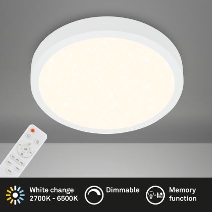Briloner 3704-016 - Dimbare LED Plafondlamp RUNA LED/22W/230V 2700-6500K wit + afstandsbediening