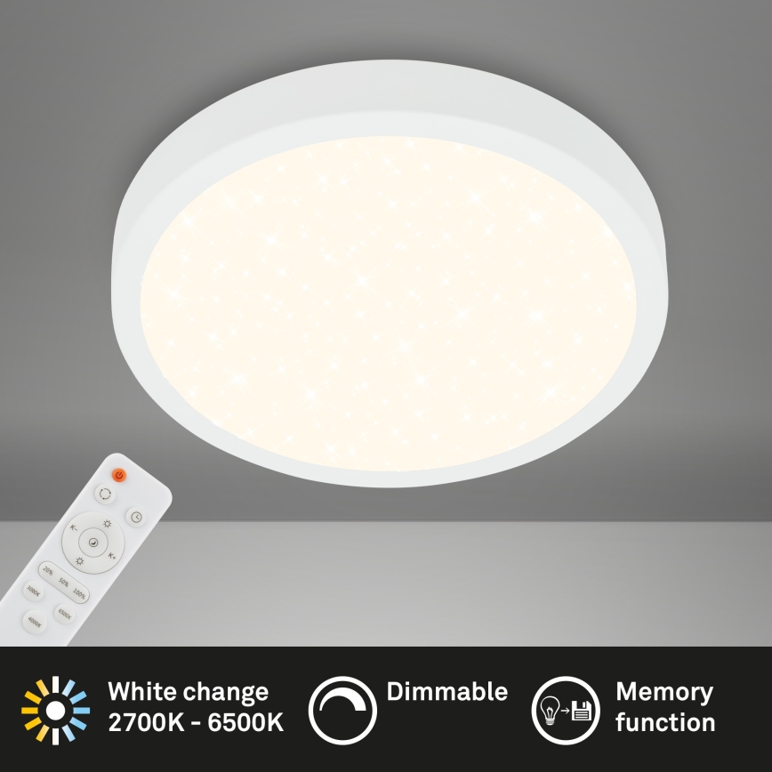 Briloner 3704-016 - Dimbare LED Plafondlamp RUNA LED/22W/230V 2700-6500K wit + afstandsbediening