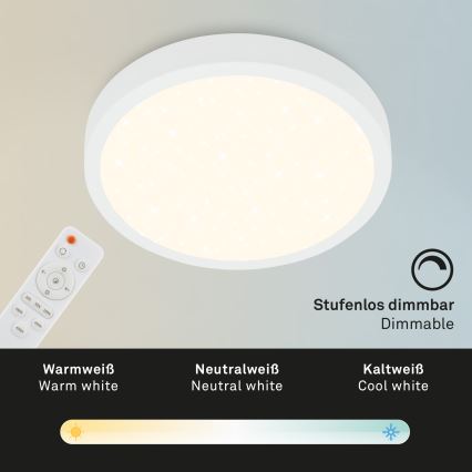 Briloner 3704-016 - Dimbare LED Plafondlamp RUNA LED/22W/230V 2700-6500K wit + afstandsbediening