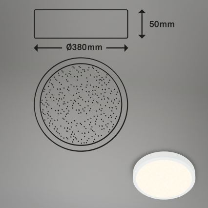 Briloner 3704-016 - Dimbare LED Plafondlamp RUNA LED/22W/230V 2700-6500K wit + afstandsbediening