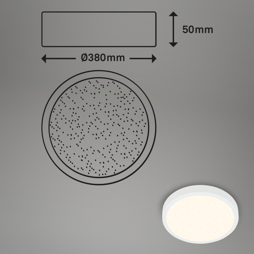 Briloner 3704-016 - Dimbare LED Plafondlamp RUNA LED/22W/230V 2700-6500K wit + afstandsbediening