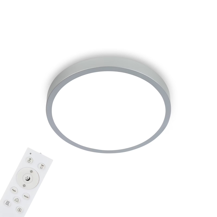 Briloner 3709-014 - LED RGBW Dimbare plafondlamp LED/22W/230V 4000K diameter 38 cm zilver + afstandsbediening