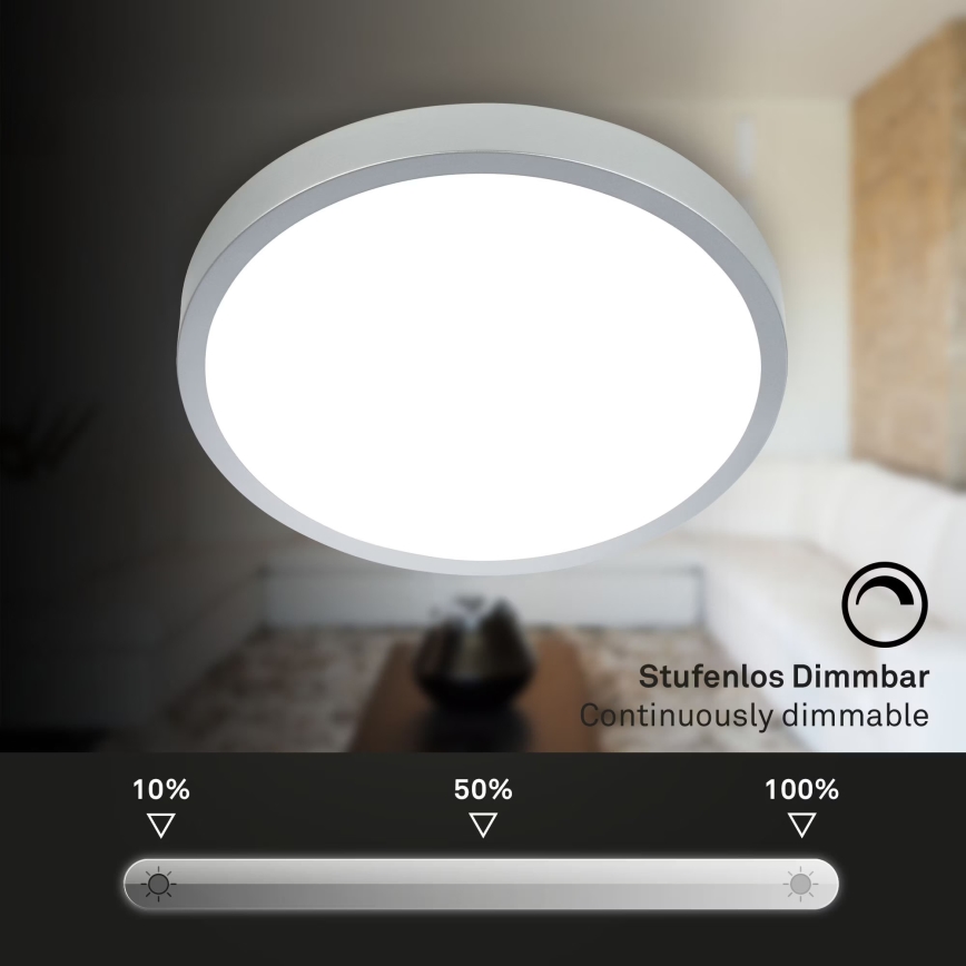 Briloner 3709-014 - LED RGBW Dimbare plafondlamp LED/22W/230V 4000K diameter 38 cm zilver + afstandsbediening