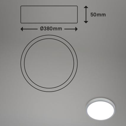 Briloner 3709-014 - LED RGBW Dimbare plafondlamp LED/22W/230V 4000K diameter 38 cm zilver + afstandsbediening