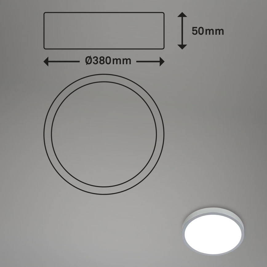 Briloner 3709-014 - LED RGBW Dimbare plafondlamp LED/22W/230V 4000K diameter 38 cm zilver + afstandsbediening