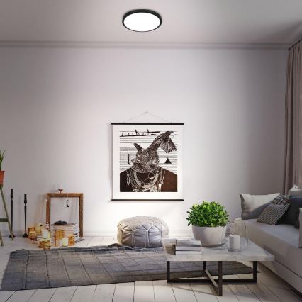 Briloner 3709-015 - LED RGBW Dimbare plafondlamp LED/22W/230V 4000K diameter 38 cm zwart + afstandsbediening