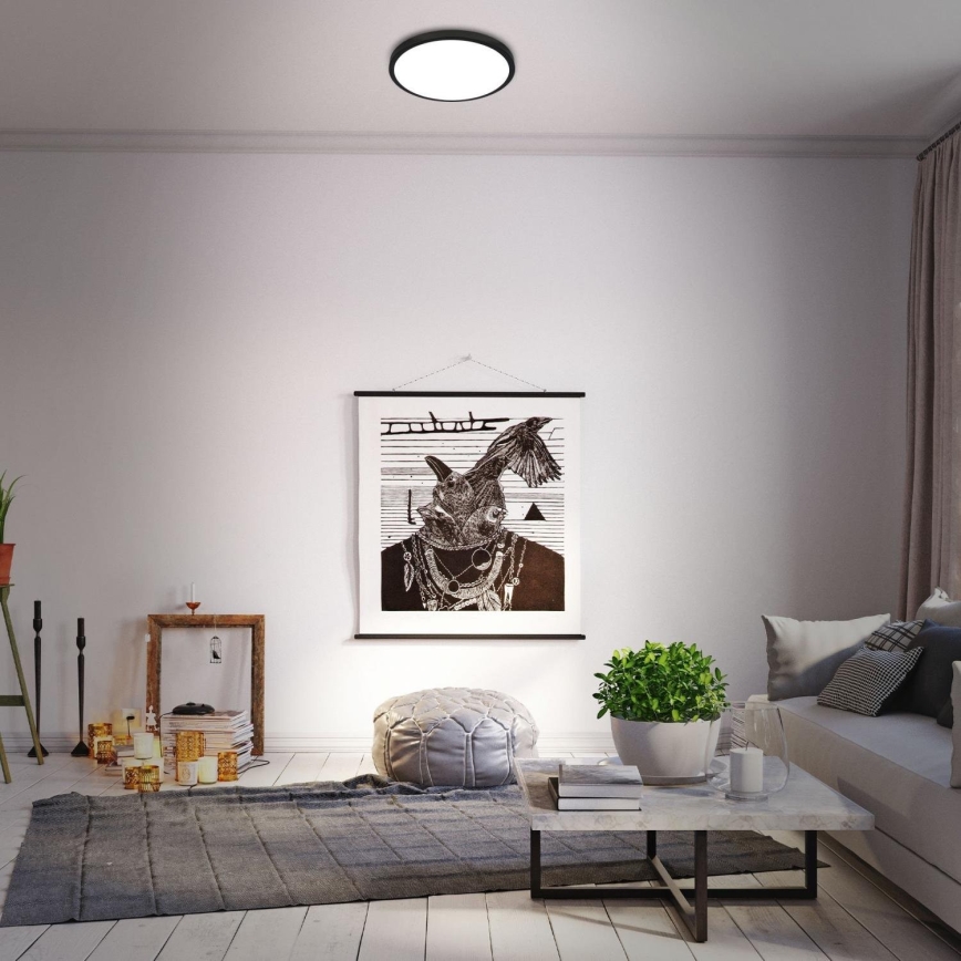Briloner 3709-015 - LED RGBW Dimbare plafondlamp LED/22W/230V 4000K diameter 38 cm zwart + afstandsbediening