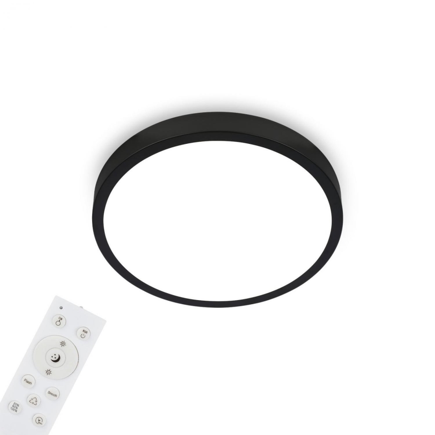 Briloner 3709-015 - LED RGBW Dimbare plafondlamp LED/22W/230V 4000K diameter 38 cm zwart + afstandsbediening