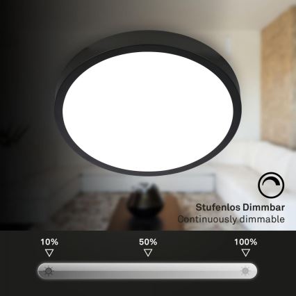 Briloner 3709-015 - LED RGBW Dimbare plafondlamp LED/22W/230V 4000K diameter 38 cm zwart + afstandsbediening