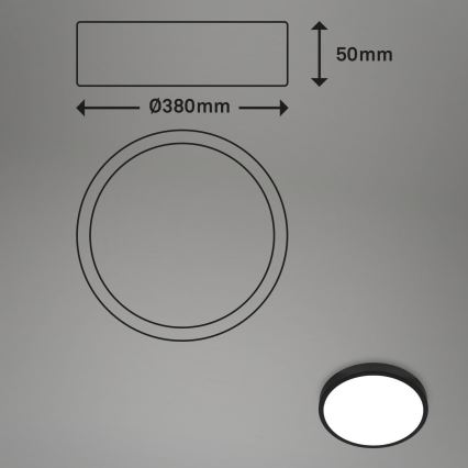 Briloner 3709-015 - LED RGBW Dimbare plafondlamp LED/22W/230V 4000K diameter 38 cm zwart + afstandsbediening