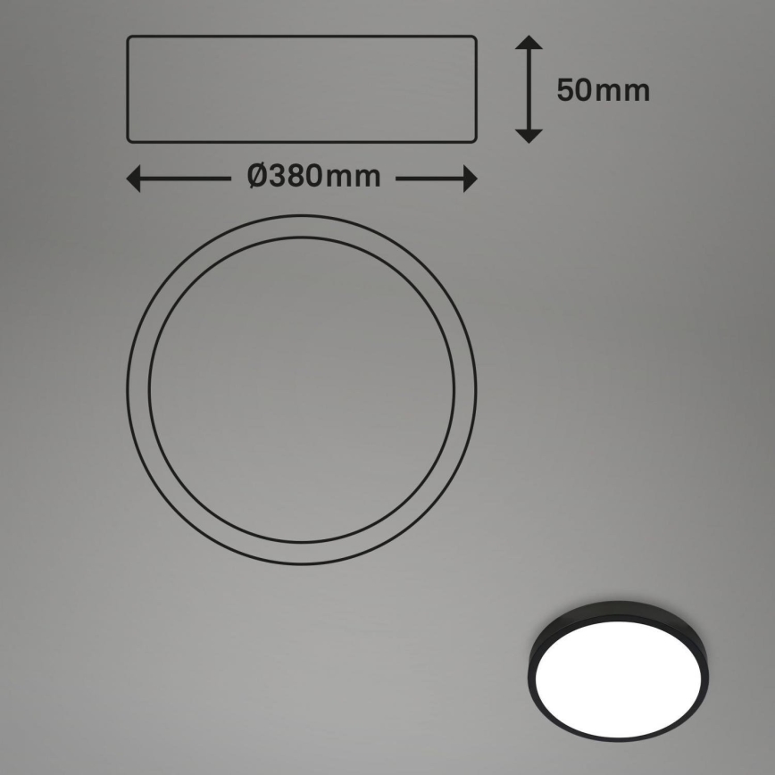 Briloner 3709-015 - LED RGBW Dimbare plafondlamp LED/22W/230V 4000K diameter 38 cm zwart + afstandsbediening
