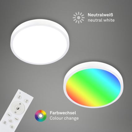 Briloner 3709-016 - LED RGBW Dimbare plafondlamp LED/22W/230V 4000K diameter 38 cm wit + afstandsbediening