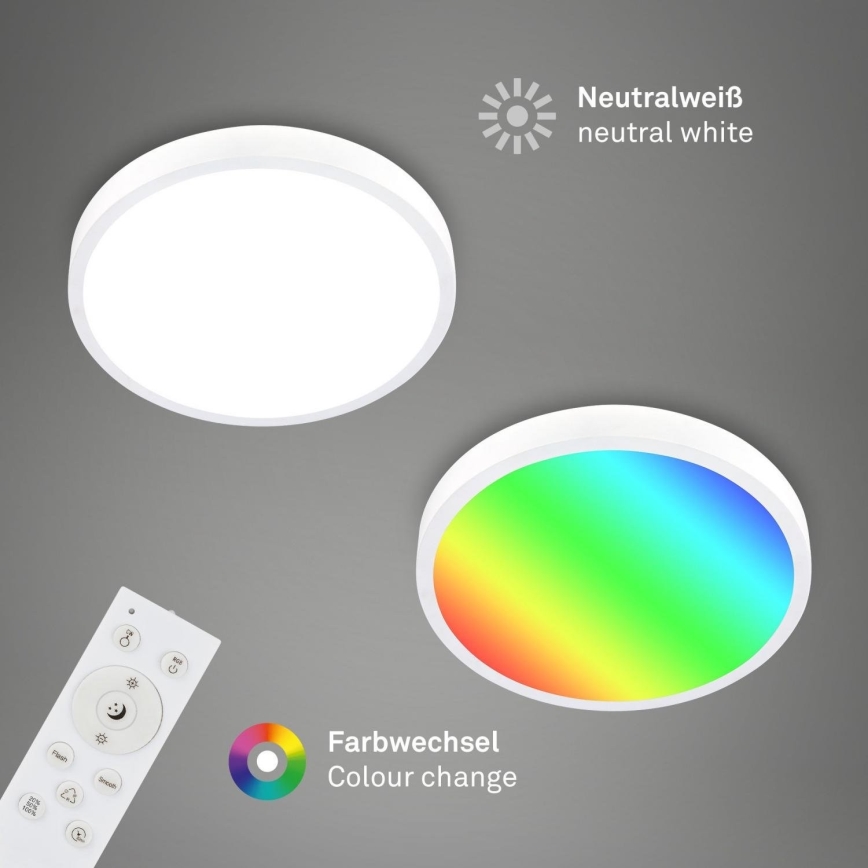 Briloner 3709-016 - LED RGBW Dimbare plafondlamp LED/22W/230V 4000K diameter 38 cm wit + afstandsbediening