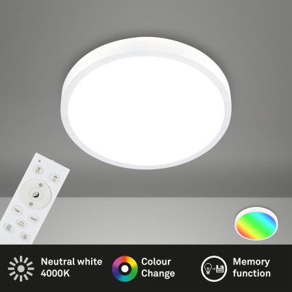 Briloner 3709-016 - LED RGBW Dimbare plafondlamp LED/22W/230V 4000K diameter 38 cm wit + afstandsbediening