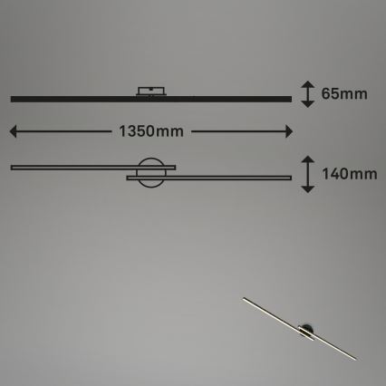 Briloner 3717-025 - LED Bevestigde Hanglamp REY 2xLED/12W/230V zwart