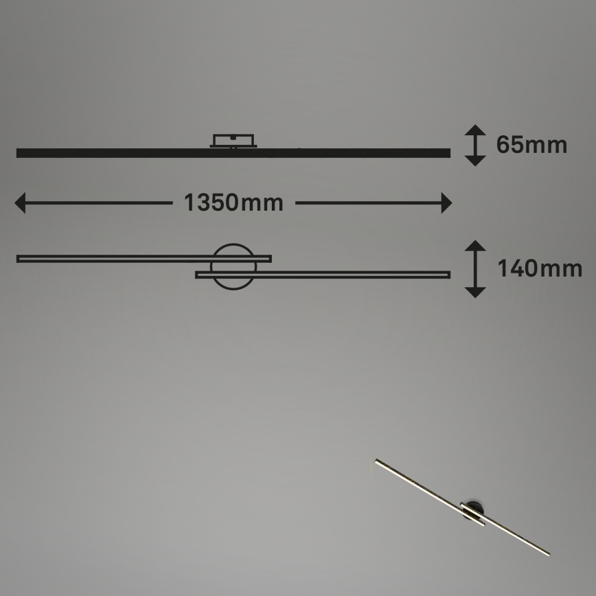 Briloner 3717-025 - LED Bevestigde Hanglamp REY 2xLED/12W/230V zwart
