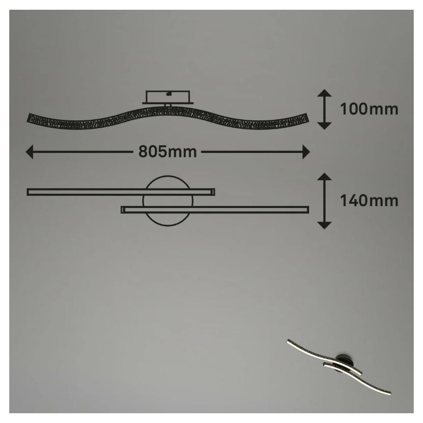 Briloner 3718-025 - LED Bevestigde Hanglamp REY 2xLED/6W/230V zwart