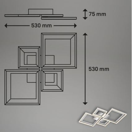 Briloner 3727-019 - Dimbare LED Plafondlamp FRAME LED/38W/230V