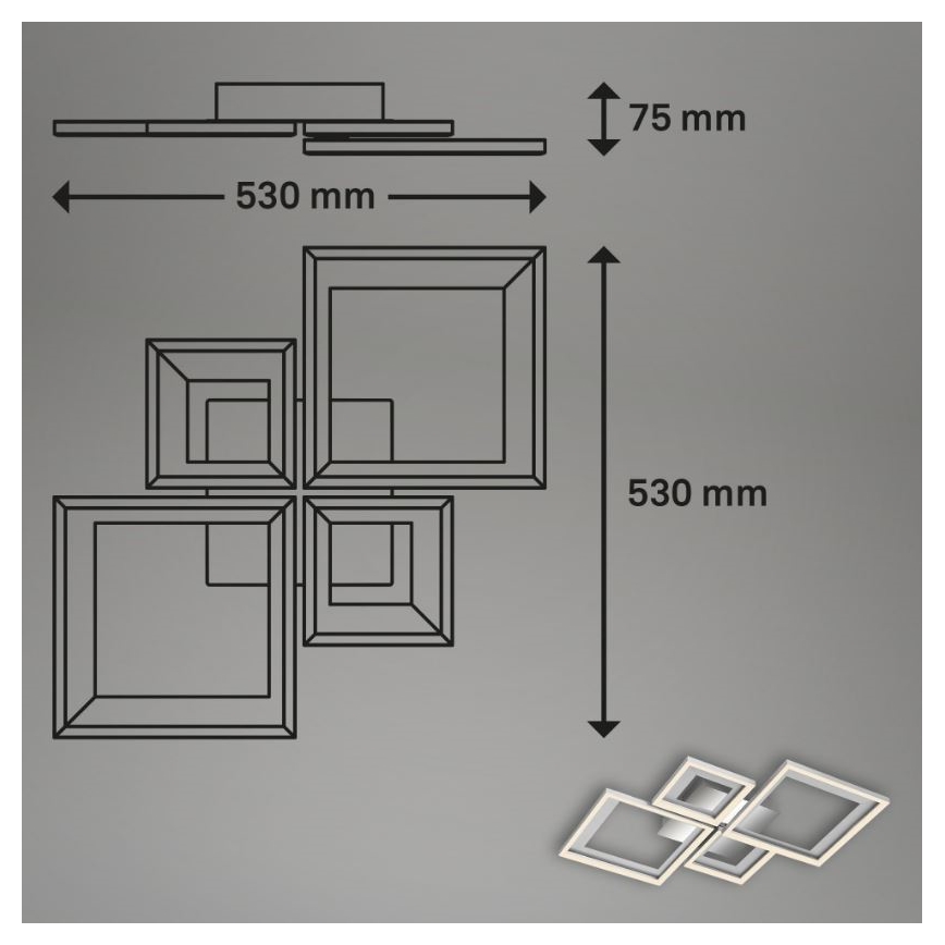 Briloner 3727-019 - Dimbare LED Plafondlamp FRAME LED/38W/230V