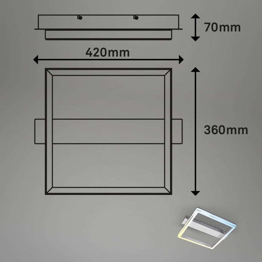Briloner 3760-019 - Dimbare LED-plafondlamp FRAME LED/23W/230V 2700-6500K 42x36 cm + afstandsbediening