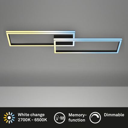 Briloner 3761015 - Dimbare LED-plafondlamp LED/45W/230V 2700-6500K zwart + afstandsbediening