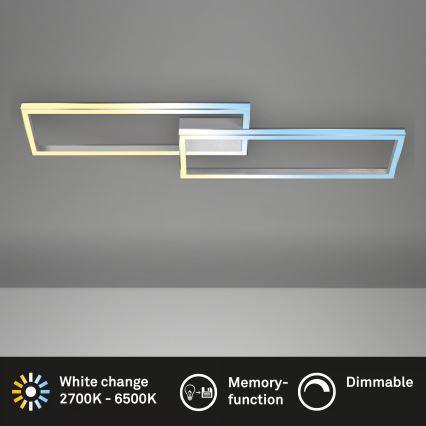 Briloner 3761019 - dimbare LED-plafondlamp LED/45W/230V 2700-6500K mat chroom + afstandsbediening