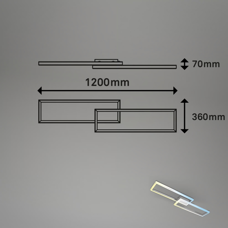 Briloner 3761019 - dimbare LED-plafondlamp LED/45W/230V 2700-6500K mat chroom + afstandsbediening
