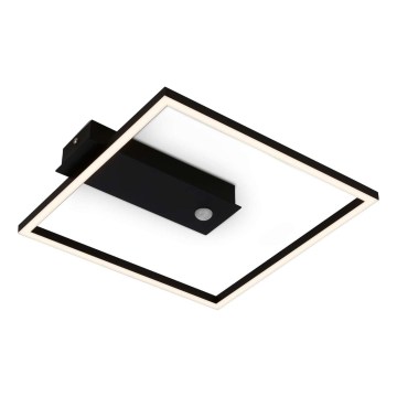 Briloner 3770-015 - LED plafondlamp met bewegings- en schemersensor FRAME LED/14W/230V 3000K 30x32 cm zwart