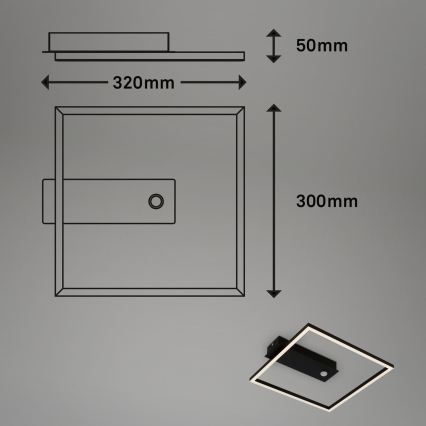 Briloner 3770-015 - LED plafondlamp met bewegings- en schemersensor FRAME LED/14W/230V 3000K 30x32 cm zwart