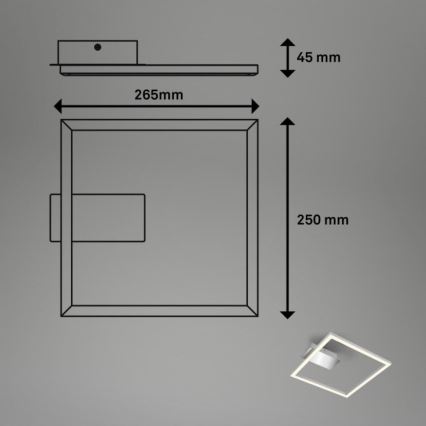 Briloner 3780-014 - LED plafondlamp FRAME LED/14W/230V 26,5x25 cm mat chroom
