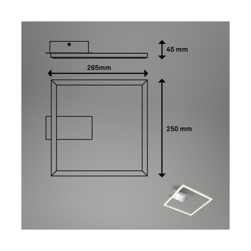 Briloner 3780-014 - LED plafondlamp FRAME LED/14W/230V 26,5x25 cm mat chroom