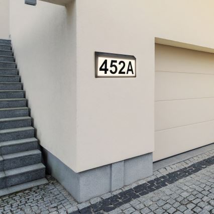 Briloner 3797015 - LED-huisnummer op zonne-energie LED/0,5W/1,2V 1200 mAh IP44