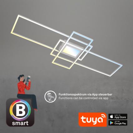 Briloner 3812019 - LED-dimbare plafondlamp RAM LED/56W/230V Wi-Fi Tuya 111x42 cm + afstandsbediening