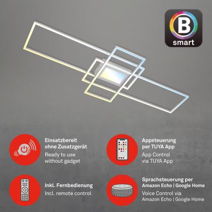 Briloner 3812019 - LED-dimbare plafondlamp RAM LED/56W/230V Wi-Fi Tuya 111x42 cm + afstandsbediening