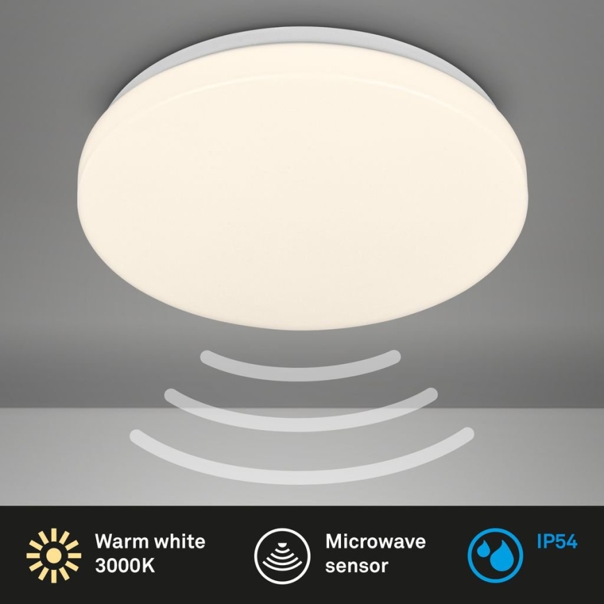 Briloner 3827-016 - LED plafondlamp voor badkamer met sensor WALK LED/13W/230V IP54 Ø 27 cm wit