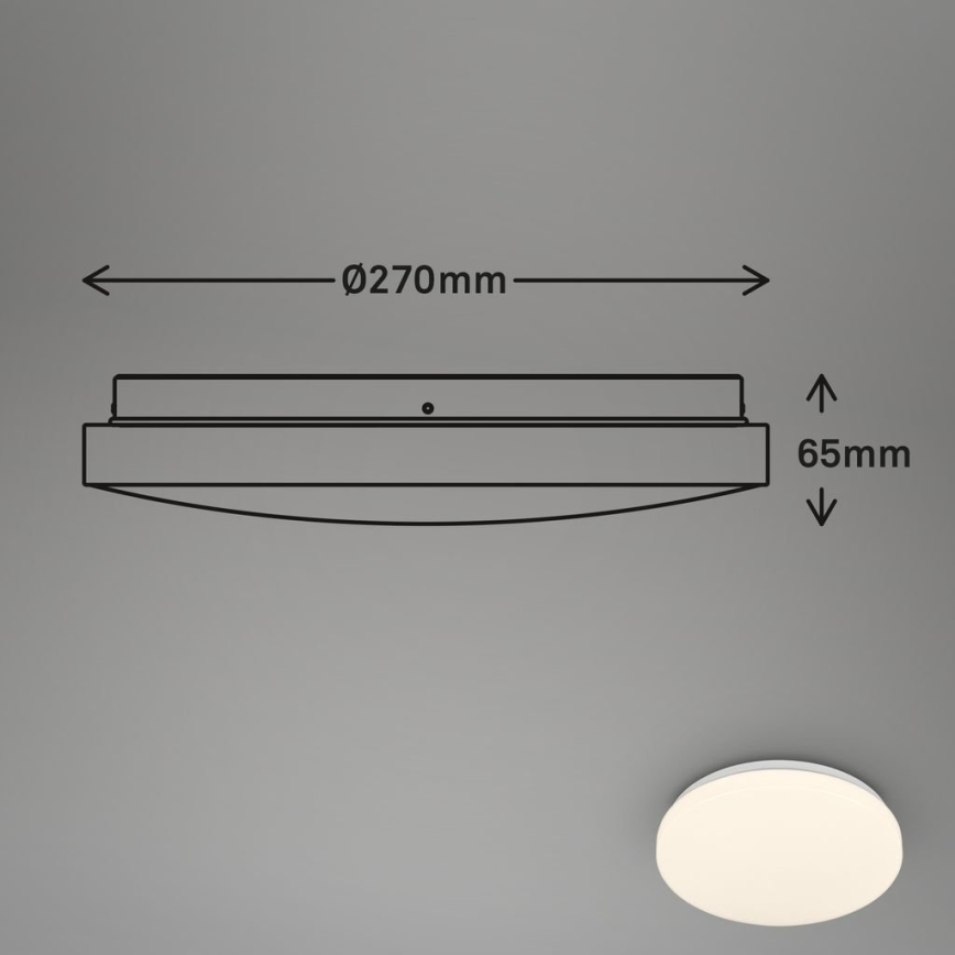 Briloner 3827-016 - LED plafondlamp voor badkamer met sensor WALK LED/13W/230V IP54 Ø 27 cm wit