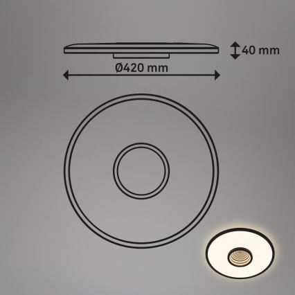 Briloner 3847015 - LED-plafondlamp TORO LED/18W/230V Ø 42 cm zwart