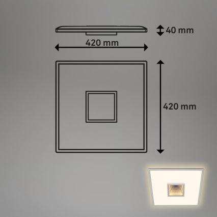 Briloner 3848014 - LED plafondlamp TORO LED/18W/230V 42x42 cm mat chroom