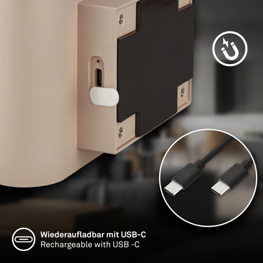 Briloner 3878011 - oplaadbare LED-wandlamp met bewegings- en schemersensor CHAT LED/3W/5V 2000 mAh beige