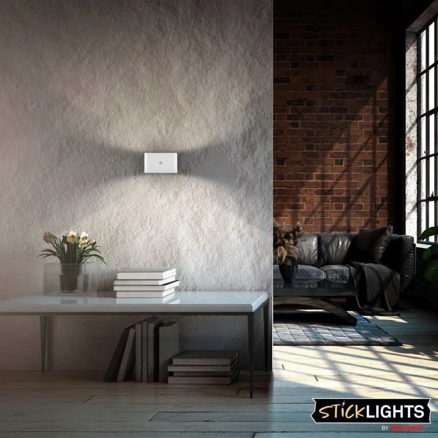 Briloner 3878016 - Oplaadbare LED-wandlamp met bewegings- en schemersensor CHAT LED/3W/5V 2000 mAh wit