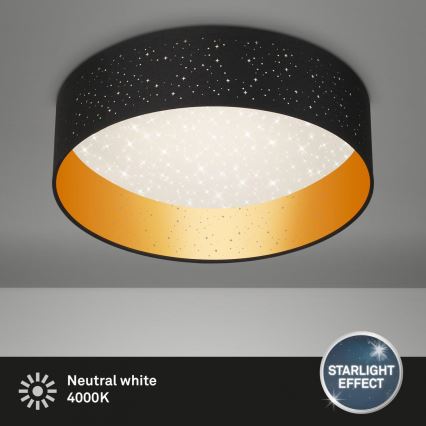 Briloner 3882-015 - LED Plafondlamp MAILA STARRY LED/18W/230V zwart/goud