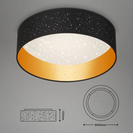 Briloner 3882-015 - LED Plafondlamp MAILA STARRY LED/18W/230V zwart/goud